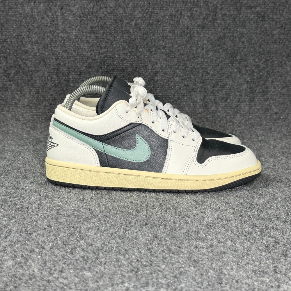 Jordan 1 Low Athletic Shoes Women's 7.5 Jade Smoke Retro Hooping Sneakers